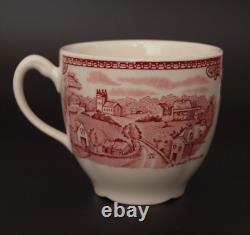 9 Pc Tea Pot Set Johnson Bros OLD BRITAIN CASTLES 4 Cups 4 Saucers England EUC