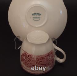 9 Pc Tea Pot Set Johnson Bros OLD BRITAIN CASTLES 4 Cups 4 Saucers England EUC