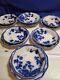 Antique 14pc Flow Blue Cir 1900 Johnson Bros Eng Kenworth Ptrn Berry/saucers