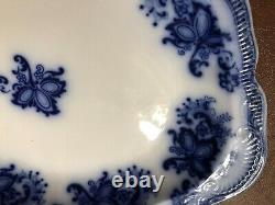 ANTIQUE JOHNSON BROTHERS PRINCETON FLOW BLUE (c. 1900) SERVING PLATTER