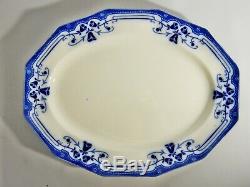 Antique 1920's Johnson Bros Royston Blue White Large Serving Platter Plate Dish