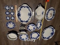 Antique Embossed Flow Blue Lot Of Damaged Nelson, Warwick Johnson Bros England+