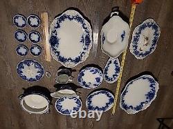 Antique Embossed Flow Blue Lot Of Damaged Nelson, Warwick Johnson Bros England+