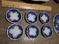 Antique Embossed Flow Blue Lot Of Damaged Nelson, Warwick Johnson Bros England+