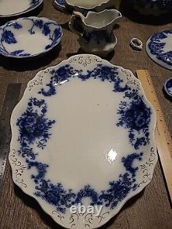 Antique Embossed Flow Blue Lot Of Damaged Nelson, Warwick Johnson Bros England+