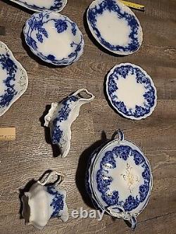Antique Embossed Flow Blue Lot Of Damaged Nelson, Warwick Johnson Bros England+