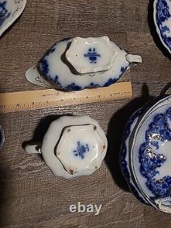 Antique Embossed Flow Blue Lot Of Damaged Nelson, Warwick Johnson Bros England+
