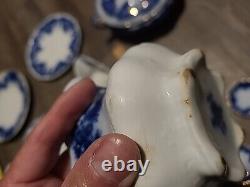Antique Embossed Flow Blue Lot Of Damaged Nelson, Warwick Johnson Bros England+
