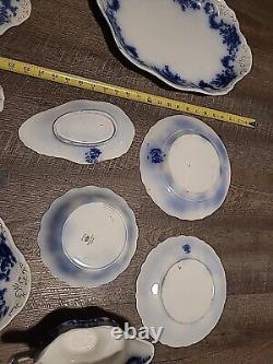 Antique Embossed Flow Blue Lot Of Damaged Nelson, Warwick Johnson Bros England+
