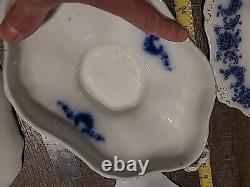 Antique Embossed Flow Blue Lot Of Damaged Nelson, Warwick Johnson Bros England+