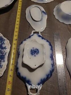 Antique Embossed Flow Blue Lot Of Damaged Nelson, Warwick Johnson Bros England+