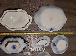 Antique Embossed Flow Blue Lot Of Damaged Nelson, Warwick Johnson Bros England+