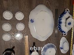 Antique Embossed Flow Blue Lot Of Damaged Nelson, Warwick Johnson Bros England+