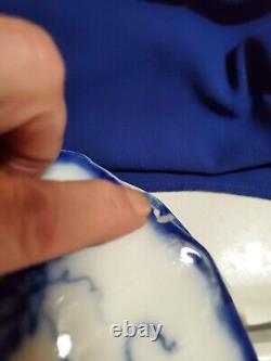 Antique Flow Blue Cir 1900 Johnson Bros Eng Kenworth Ptrn Covered Dish