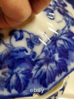 Antique Flow Blue Cir 1900 Johnson Bros Eng Kenworth Ptrn Covered Dish