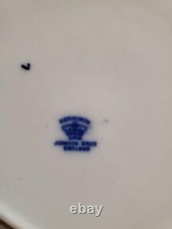 Antique Flow Blue Cir 1900 Johnson Bros Eng Kenworth Ptrn Covered Dish