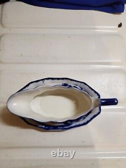 Antique Flow Blue Cir 1900 Johnson Bros Eng Kenworth Ptrn Gravy/dish