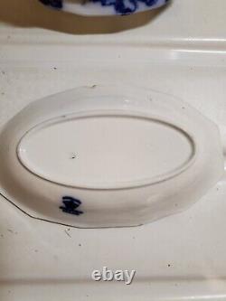 Antique Flow Blue Cir 1900 Johnson Bros Eng Kenworth Ptrn Gravy/dish