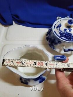 Antique Flow Blue Cir 1900 Johnson Bros Eng Kenworth Ptrn Sugar Creamer