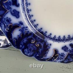 Antique Flow Blue Johnson Bros Florida Royal Pattern Plates 8 Set of 3 NO CHIPS