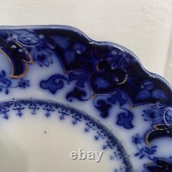 Antique Flow Blue Johnson Bros Florida Royal Pattern Plates 8 Set of 3 NO CHIPS