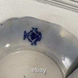 Antique Flow Blue Johnson Bros Florida Royal Pattern Plates 8 Set of 3 NO CHIPS