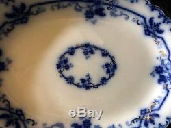 Antique Flow Blue Oval Platter, Johnson Brothers Oxford, 11 3/8