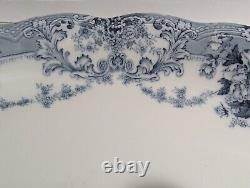 Antique Johnson Bros 18 Venetian Blue Green Oval Platter Transferware England