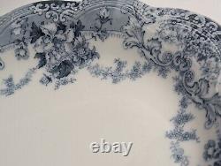 Antique Johnson Bros 18 Venetian Blue Green Oval Platter Transferware England