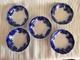 Antique Johnson Bros Brooklyn Flow Blue Set Of 5 Berry/dessert Bowls 6 Rare Min