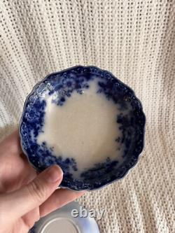 Antique Johnson Bros Brooklyn Flow Blue Set of 5 Berry/Dessert Bowls 6 Rare Min