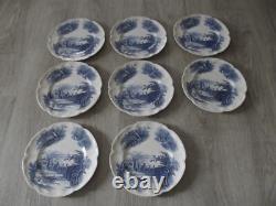 Antique Johnson Bros Brothers Haddon Hall English Porcelain 8 Dessert Plates