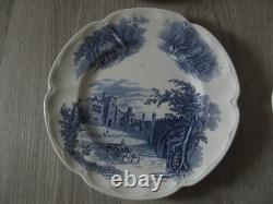 Antique Johnson Bros Brothers Haddon Hall English Porcelain 8 Dessert Plates
