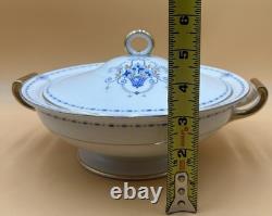 Antique Johnson Bros England Covered Soup Tureen Lid Blue Flower Basket 1913