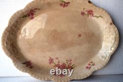 Antique Johnson Bros England Oval Floral Serving Platter Pink Blossoms 15 x 10R