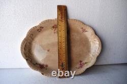 Antique Johnson Bros England Oval Floral Serving Platter Pink Blossoms 15 x 10R