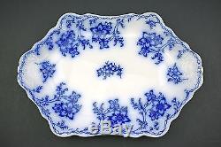 Antique Johnson Bros. Flow Blue Claremont 16 Oval Serving Platter