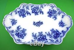 Antique Johnson Bros. Flow Blue Claremont 16 Oval Serving Platter