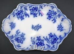 Antique Johnson Bros. Flow Blue Claremont 16 Oval Serving Platter