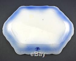 Antique Johnson Bros. Flow Blue Claremont 16 Oval Serving Platter