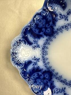 Antique Johnson Bros. Flow Blue Florida 14.5x 10 Platter