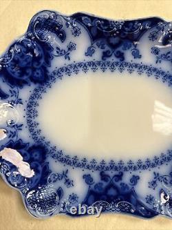 Antique Johnson Bros. Flow Blue Florida 14.5x 10 Platter