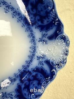 Antique Johnson Bros. Flow Blue Florida 14.5x 10 Platter