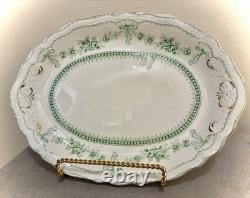 Antique Johnson Bros Glenwood Flow Green Staffordshire Platter 12.25 Pat 1902