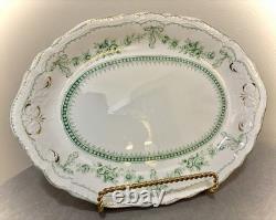 Antique Johnson Bros Glenwood Flow Green Staffordshire Platter 12.25 Pat 1902