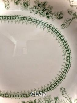 Antique Johnson Bros Glenwood Flow Green Staffordshire Platter 12.25 Pat 1902