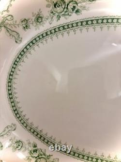 Antique Johnson Bros Glenwood Flow Green Staffordshire Platter 12.25 Pat 1902