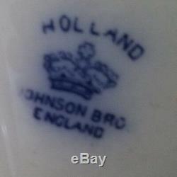 Antique Johnson Brothers 16 Oval Serving Platter Holland (flow Blue)