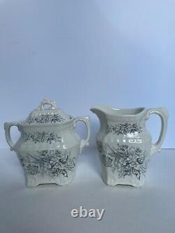 Antique Johnson Brothers English Semi-Porcelain Cream & Sugar withLid Set