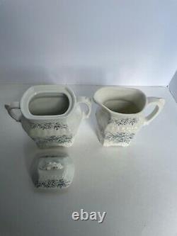 Antique Johnson Brothers English Semi-Porcelain Cream & Sugar withLid Set